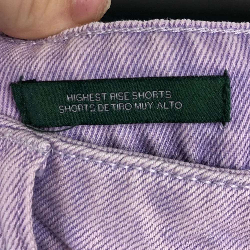 Wild Fable Purple High Rise Jean Shorts with Raw Hem - Picture 5 of 6